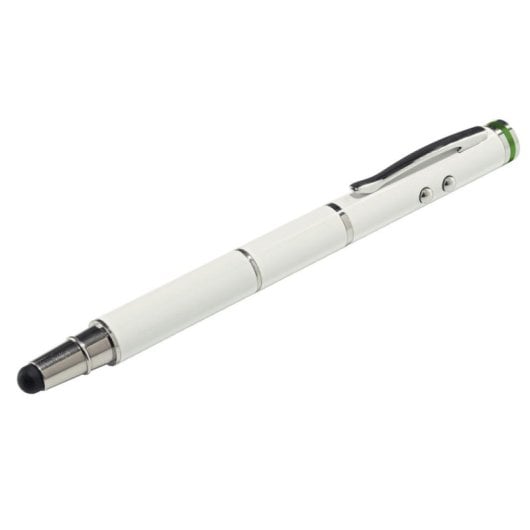 Stylet numérique Bizak Complete 4-en-1 blanc avec laser, lampe LED et stylo