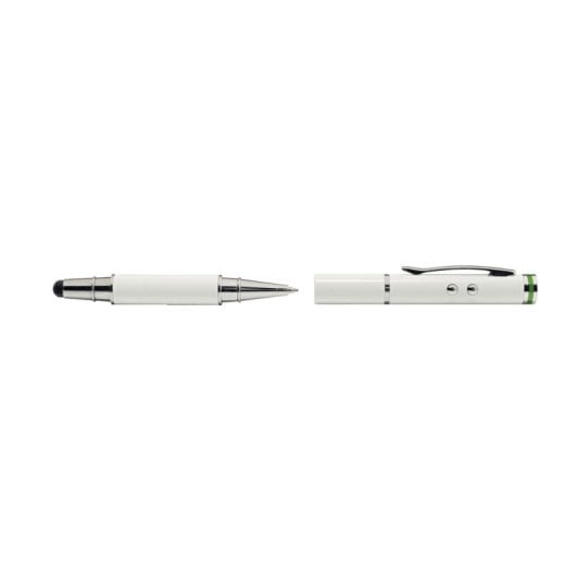 Stylet numérique Bizak Complete 4-en-1 blanc avec laser, lampe LED et stylo