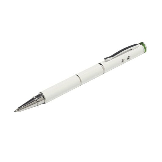 Stylet numérique Bizak Complete 4-en-1 blanc avec laser, lampe LED et stylo