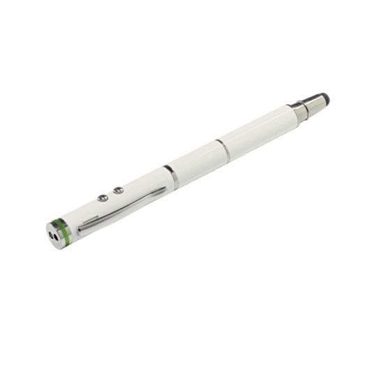 Stylet numérique Bizak Complete 4-en-1 blanc avec laser, lampe LED et stylo