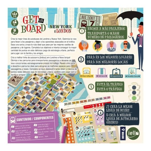 Juego de mesa Devir Get On Board New York & London Estrategia 2-5 jugadores 30 min Multicolor