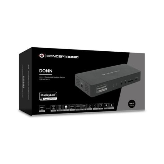 Docking Station Conceptronic DONN31B USB-C 100 W HDMI DisplayPort RJ45 USB SD Lettore schede
