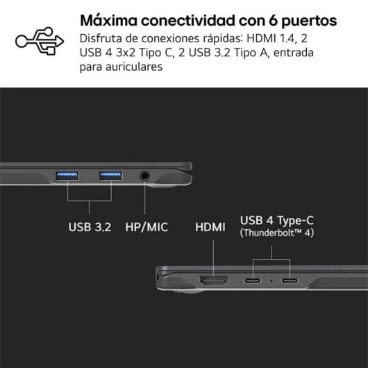 Portátil LG 14Z90RU-G.AP55B 14" Intel Core i5 16GB 512GB SSD Windows 11 Pro DCI-P3 Preto