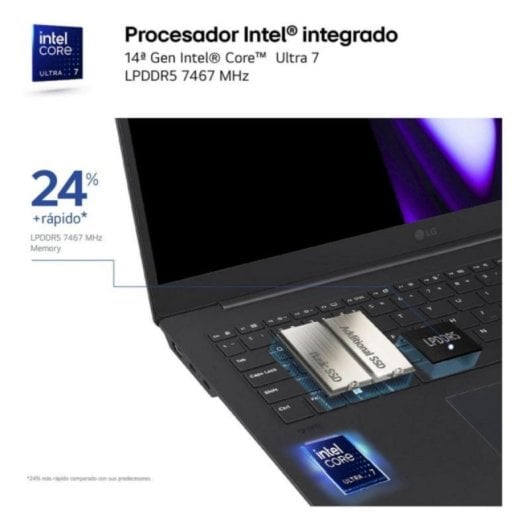 Portátil LG Gram Pro 16Z90SP 16" Intel Core Ultra 7 155H 32GB 1TB SSD OLED RTX 3050 4GB Preto