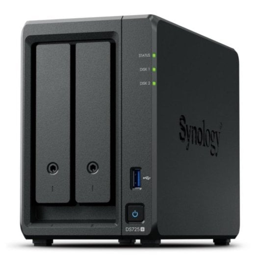 NAS Synology DiskStation DS725+ Ryzen Embedded R1600 4GB DDR4 2 Bays 2.5GbE M.2 NVMe Schwarz