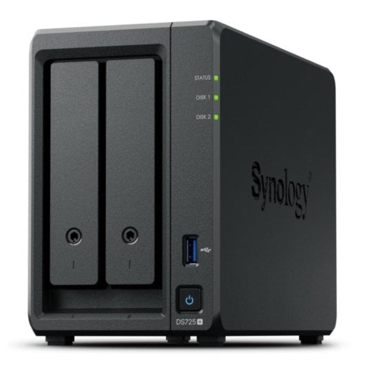 NAS Synology DiskStation DS725+ Ryzen Embedded R1600 4GB DDR4 2 Bays 2.5GbE M.2 NVMe Schwarz