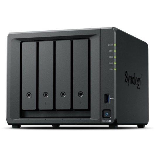 NAS Synology DS425+ 4 Baias SATA/M.2 NVMe 0TB Intel Celeron J4125 2GB DDR4 2.5GbE Ativo Preto