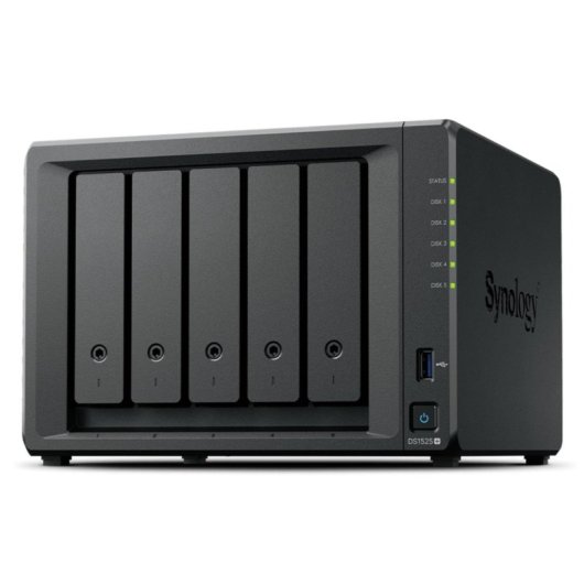 NAS Synology DS1525+ 8GB RAM Ryzen V1500B 5 Bahías SATA/M.2 ECC RAID 2.5GbE Torre