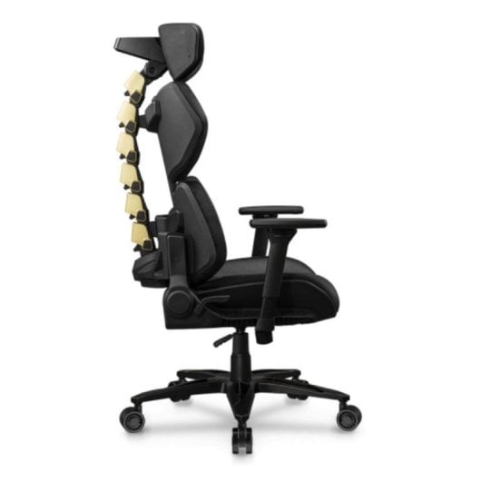 Silla gaming COUGAR Terminator Elite Gold 135 kg respaldo ajustable reposabrazos 4D acolchada negra y oro