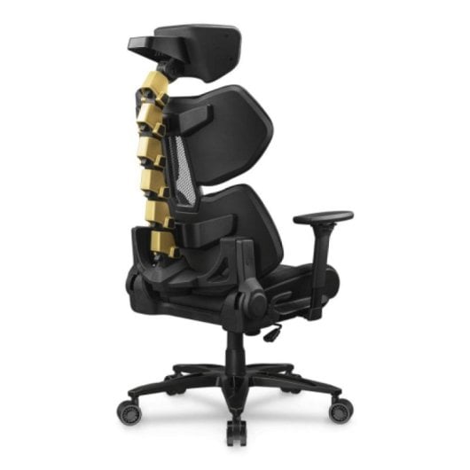 Silla gaming COUGAR Terminator Elite Gold 135 kg respaldo ajustable reposabrazos 4D acolchada negra y oro