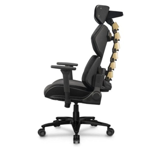 Silla gaming COUGAR Terminator Elite Gold 135 kg respaldo ajustable reposabrazos 4D acolchada negra y oro