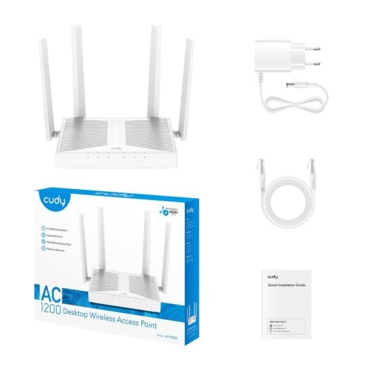 Punto de acceso Cudy AP1300D Wi-Fi AC Dual Band 867 Mbit/s 4 antenas PoE MIMO Blanco
