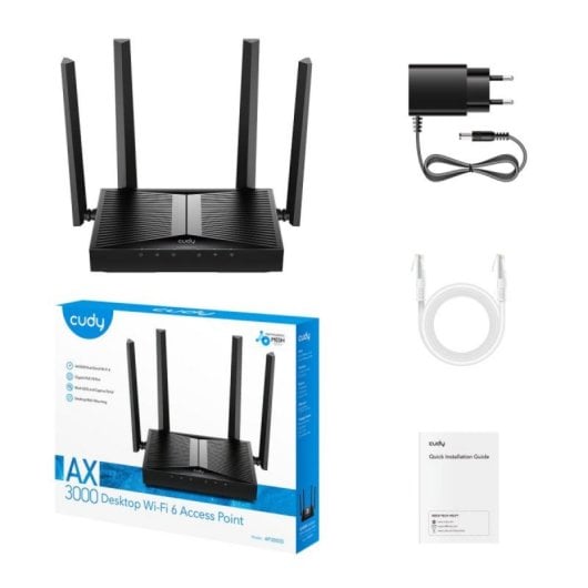Punto de acceso Cudy AP3000D 2402 Mbit/s Dual Band 574 Mbit/s 2,4 GHz 5 GHz 4 antenas