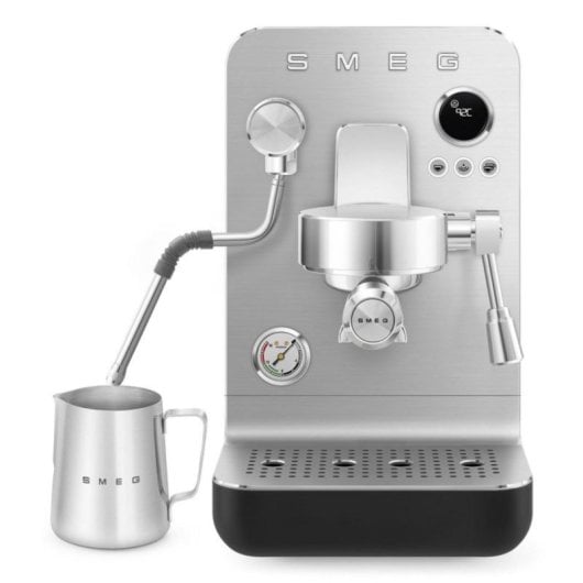 Cafetera Manuelle Smeg EMC02BLMEU 1,7 L 15 bars Acier inoxydable Écran Chauffe-tasses