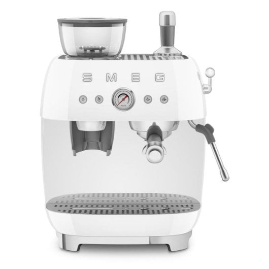 Cafetera Manual Smeg EGF03WHEU 2,4 L 20 bar con molinillo integrado, doble caldera y pantalla analógica