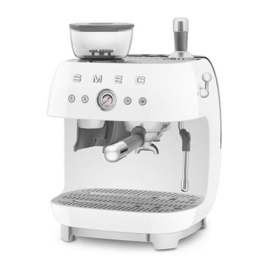 Cafetera Manual Smeg EGF03WHEU 2,4 L 20 bar con molinillo integrado, doble caldera y pantalla analógica