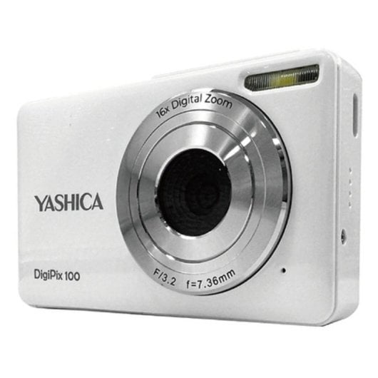 Cámara Digital Compacta Yashica DigiPix 100 44 MP 16x Zoom Digital Pantalla 2.4" Blanco