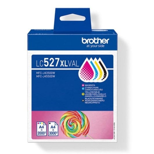 Pack de Tinteiro Brother LC527XLVAL XL Preto Ciano Magenta Amarelo Value Pack