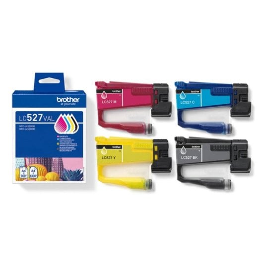 Pack de Tinteiros Brother LC527VAL Preto Ciano Magenta Amarelo Compatível MFC-J4350DW MFC-J4550DW Pigmento Alto Rendimento Multicor