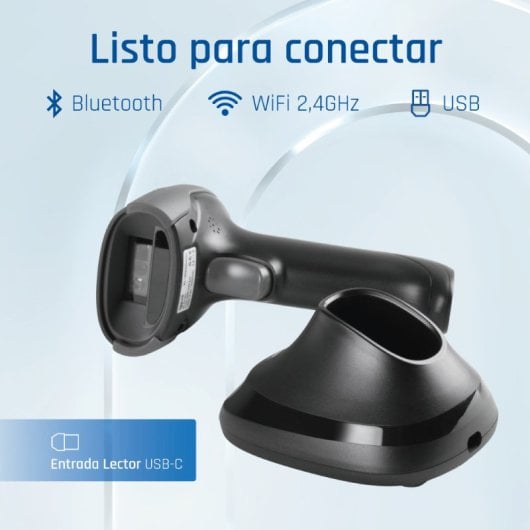 Barcodescanner iggual L2DBT-D-AX Draadloos 1D 2D Bluetooth USB IP52 Zwart