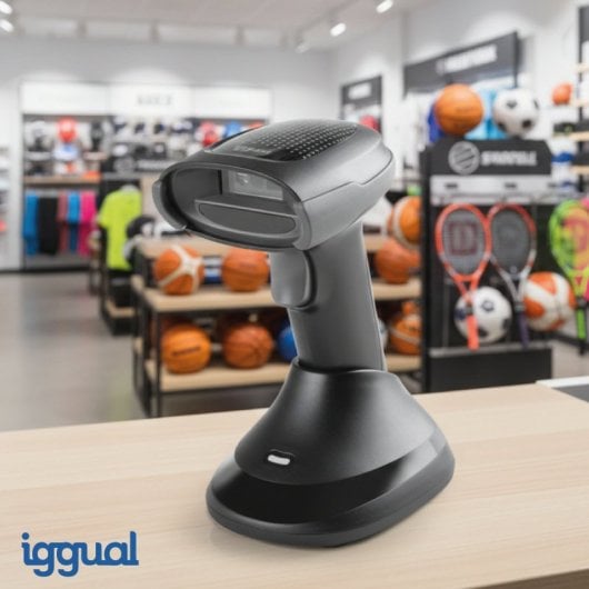 Barcodescanner iggual L2DBT-D-AX Draadloos 1D 2D Bluetooth USB IP52 Zwart