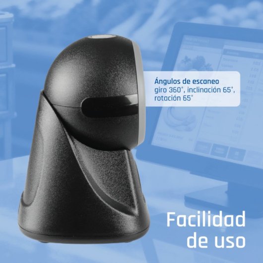 Lector códigos de barras fijo iggual L2DUSB-S-AX 1D 2D CMOS USB IP52 negro ABS PC PMMA TPU