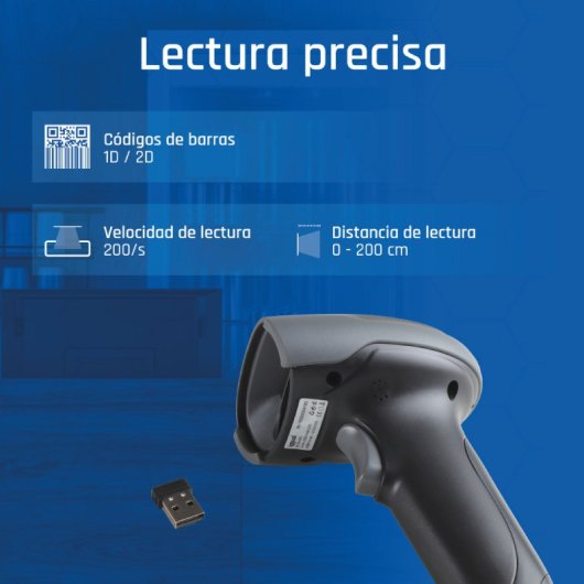Lector de códigos de barras iggual L2DBT-G-AX portátil 1D/2D Bluetooth USB IP52 batería 2000 mAh