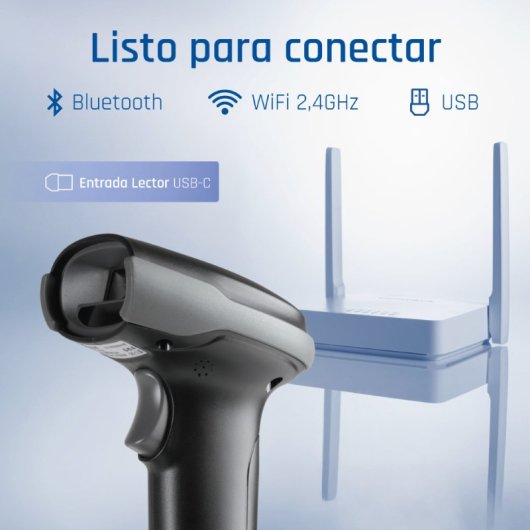 Lector de códigos de barras iggual L2DBT-G-AX portátil 1D/2D Bluetooth USB IP52 batería 2000 mAh