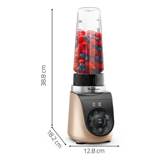Batidora de vaso Moulinex Blend Up LM190AF0 0,85 L 1000 W 8 Velocidades Powelix Oro Negro LCD