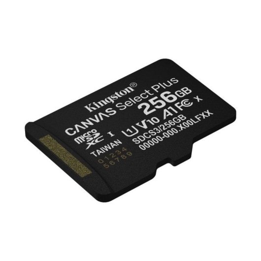 MicroSDXC Kingston Canvas Select Plus 256GB UHS-I A1 V10 150 MB/s Negro