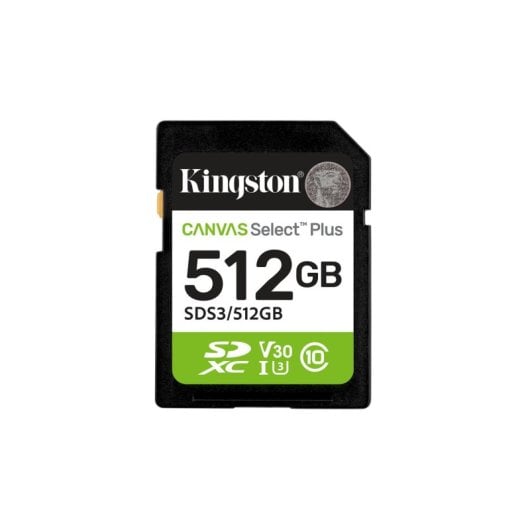 Cartao SD Kingston Canvas Select Plus 512 GB UHS-I U3 V30 150 MB/s Resistente