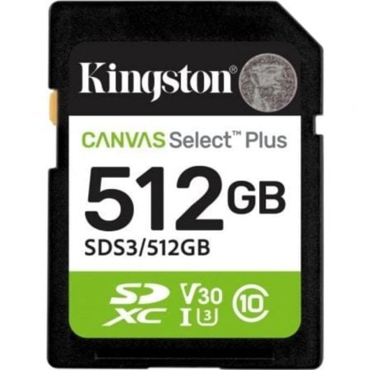 Cartao SD Kingston Canvas Select Plus 512 GB UHS-I U3 V30 150 MB/s Resistente