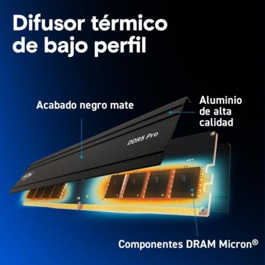 Memoria RAM Crucial Pro CP2K64G56C46U5 128GB 2x64GB DDR5 5600MHz CL46 Intel XMP AMD EXPO Dissipatore Termico