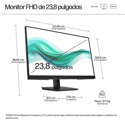 Monitor HP Série 3 Pro 324ph 23.8" FullHD 100Hz IPS Altifalantes 5ms Preto