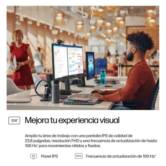 Monitor HP Série 3 Pro 324ph 23.8" FullHD 100Hz IPS Altifalantes 5ms Preto