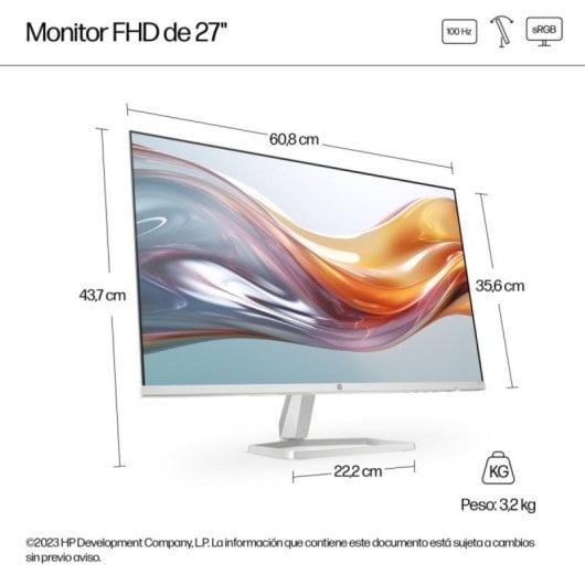 Monitor HP Serie 5 527sw 27" FullHD 100Hz IPS 5ms Micro-Edge Blanco