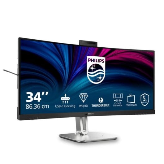 Monitor Philips 34B2U6603CH 34" UltraWide QHD 120Hz VA Curvo Thunderbolt 4 HDR400 4ms