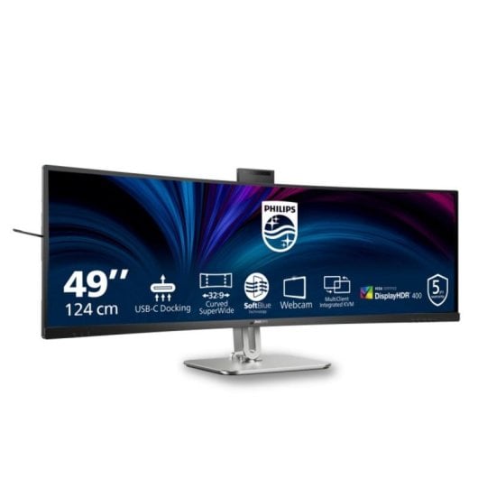 Monitor Philips 49B2U6900CH 49" Dual QHD 75Hz VA Curvo HDR400 Webcam KVM USB-C
