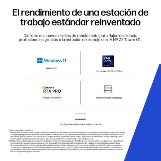 PC Sobremesa HP Z2 Tower G1i Intel Core Ultra 9 285K 64GB 1TB SSD Windows 11 Pro