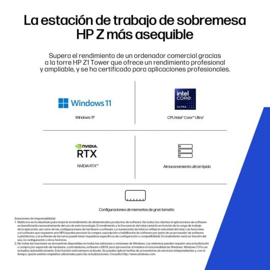 PC Sobremesa HP Z1 Tower G1i Intel Core Ultra 9 285 32GB 1TB SSD RTX 5060 Ti Windows 11 Pro
