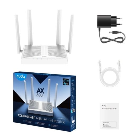 Routeur Cudy WR3000E RJ-45 WiFi 6 2402 Mbit/s Double bande MU-MIMO