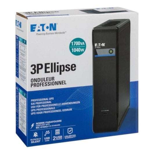 Sai Eaton 1700VA Bateria de Chumbo 2 x 9 Ah Standby 8 Saídas C13 Torre USB Proteção Sobrecarga