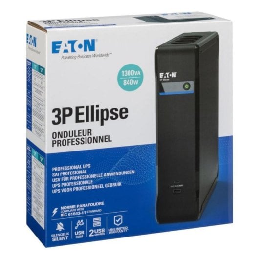 Sai Eaton 1300 VA Batería 12 V 7 Ah 8 Salidas AC Torre Protección Sobrecargas