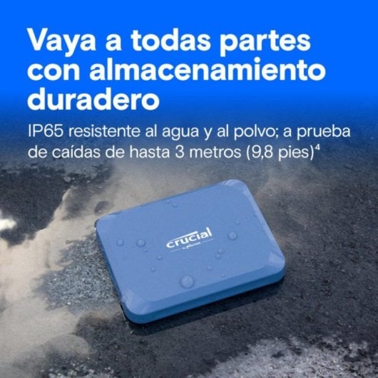 Disco Duro Crucial 4TB SSD 2100 MB/s X10 Extern Blau USB 3.2 Gen 2x2 IP65