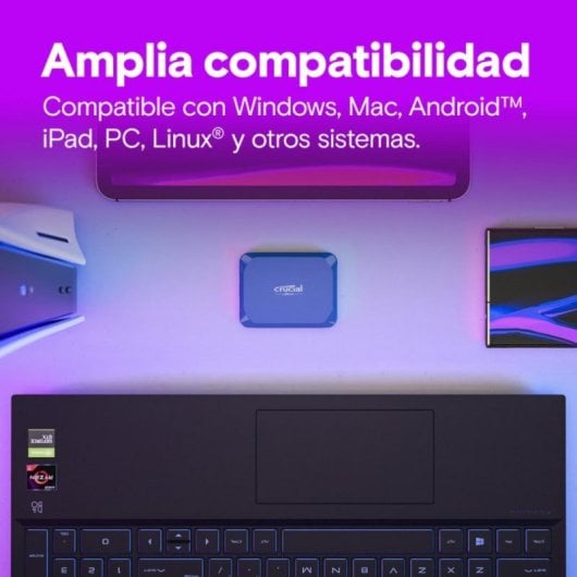 Disco Duro Crucial 4TB SSD 2100 MB/s X10 Extern Blau USB 3.2 Gen 2x2 IP65