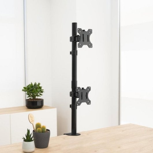 Suporte de Mesa TooQ DB1233TNV-B Duplo Giratório Inclinável 13-32" 16 kg Vertical Aço Preto