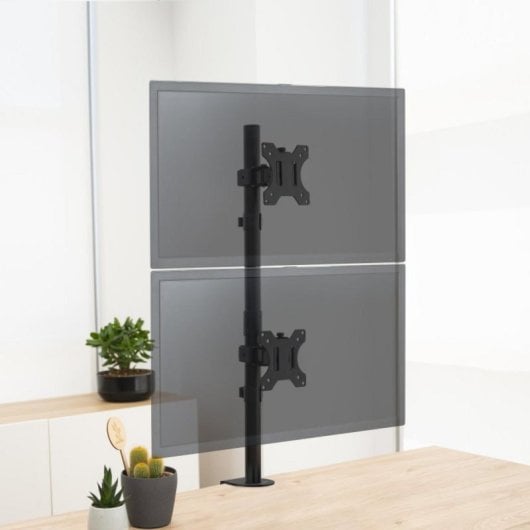 Suporte de Mesa TooQ DB1233TNV-B Duplo Giratório Inclinável 13-32" 16 kg Vertical Aço Preto