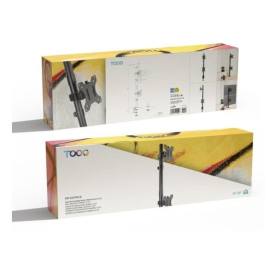 Suporte de Mesa TooQ DB1233TNV-B Duplo Giratório Inclinável 13-32" 16 kg Vertical Aço Preto
