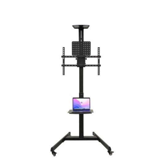 Suporte de chão TooQ COMETA para ecrã 37"-70" 70 kg ajuste altura rotação rodas preto