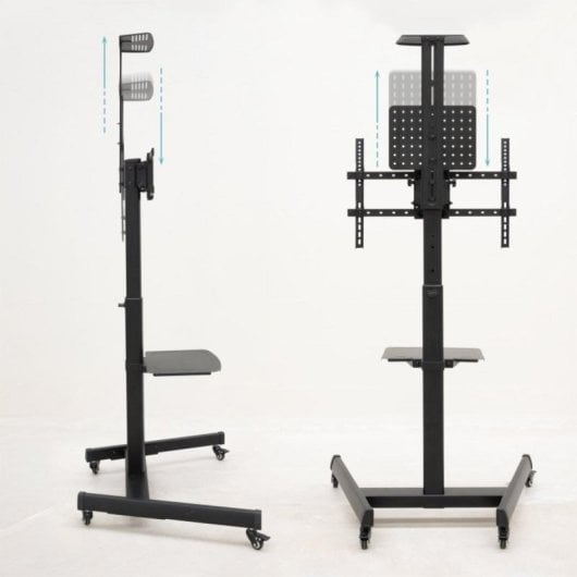 Suporte de chão TooQ COMETA para ecrã 37"-70" 70 kg ajuste altura rotação rodas preto